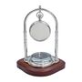 Personalised Chrome 8th Anniversary Desk Clock With Compass, thumbnail 7 of 10