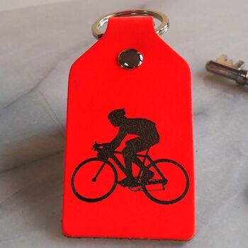 Cyclists Leather Key Ring, 7 of 12