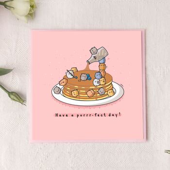 Cute Pancake Cats Greetings Card, 3 of 9