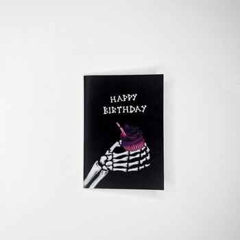 Happy Birthday Cupcake Gothic Greetings Card, 3 of 3