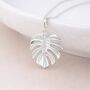 Personalised Sterling Silver Monstera Leaf Pendant Necklace, thumbnail 1 of 10