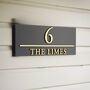 Personalised House Sign With Parallel Line, thumbnail 1 of 9