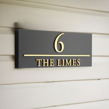 Personalised House Sign With Parallel Line, 2 of 7