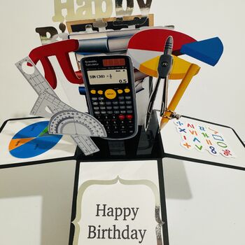 Personalised Maths Themed 3D Greeting/Gift Card, 2 of 8
