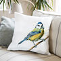 Inky Blue Tit Large Luxury Cushion And Pad, thumbnail 2 of 4