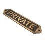 Retro Private Door Sign Solid Brass Antique Style Sign Plaque, thumbnail 3 of 11