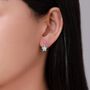 Sterling Silver Dainty Forget Me Not Enamel Drop Stud Earrings, thumbnail 7 of 12
