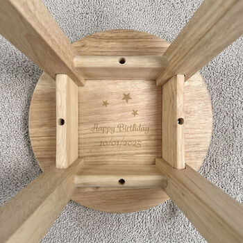 Personalised Toddler Stool Solid Wood Alphabet Design, 10 of 10