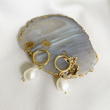 Huggie Freshwater Pearl Earrings, 6 of 6
