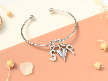 Personalised Double Initial Silver Bracelet, 3 of 8
