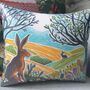 Hare Print Countryside Decorative Cushion For Nature Lovers, thumbnail 6 of 8