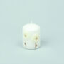 G Decor Margaret Flower White Elegant Pillar Candle, thumbnail 4 of 5