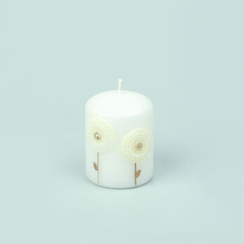 G Decor Margaret Flower White Elegant Pillar Candle, 4 of 5