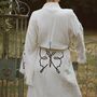 Long Organic Cotton Robe: White With Butterfly, thumbnail 1 of 7