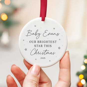 Baby's First Christmas Bauble With Custom Name 2025, 6 of 7