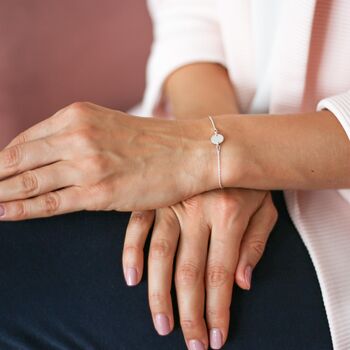 Personalised Birthflower Or Initial Disc Bracelet, 4 of 10