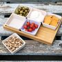 Set Of Six Porcelain Bowls With A Wooden Serving Tray, thumbnail 1 of 12