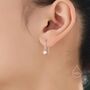 Tiny And Minimalist 4mm Cz Drop Earrings, thumbnail 1 of 10