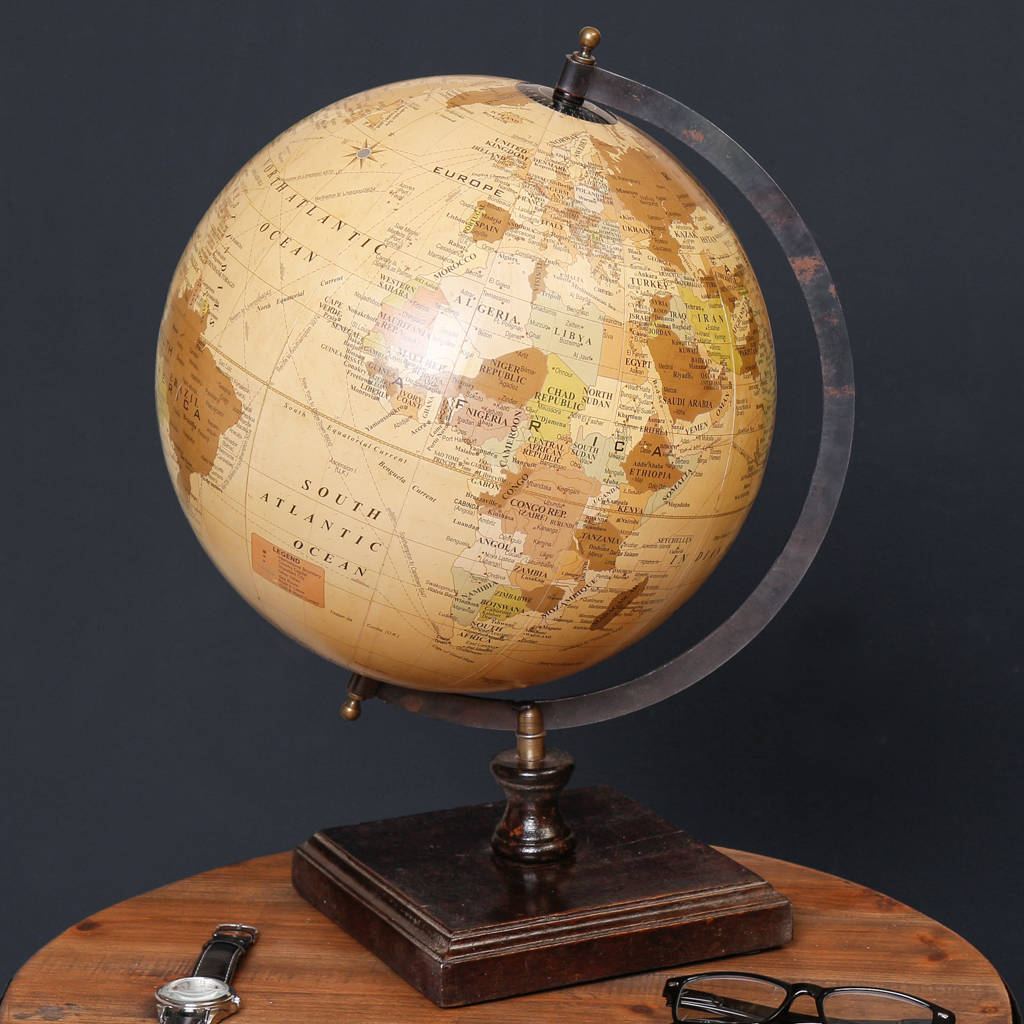 personalised antique decorative globe desk accessory by dibor