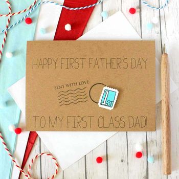 Personalised First Class Dad, First Father's Day Card, 2 of 8