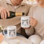 Set Of Two Champagne Glasses Engagement Mugs, thumbnail 2 of 5
