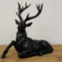 30cm Sitting Stag Bronze Effect Ornament Figurine Gift, thumbnail 6 of 8