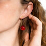 Cherry Long Drop Earrings, thumbnail 3 of 4