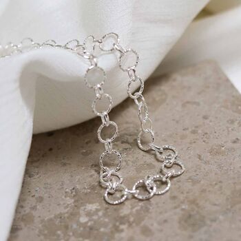 Sterling Silver Shimmer Link Anklet, 2 of 6