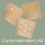 Floral Cards Hand Embroidery Kit, thumbnail 1 of 7