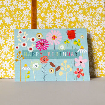 Mini Floral Happy Birthday Card, 3 of 5