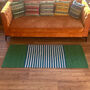 Blue / Green Indian Striped Cotton Rug, thumbnail 1 of 3