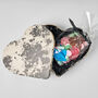 Heart Shaped Tin In Swedish Design Filled With Swedish Candy Tack, thumbnail 3 of 9