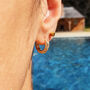 18k Gold Plated Luxe Pave Huggie Earrings, thumbnail 1 of 2