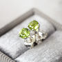 Green Peridot Ear Studs In Silver Or Gold, thumbnail 1 of 10
