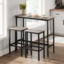 Dining Table Set Bar Stools Industrial Steel Frame, thumbnail 2 of 12