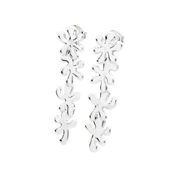925 Sterling Silver Designer Four Drop Splash Earrings, 2 of 3