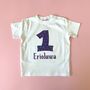 Personalised Birthday Number African Print Baby Top, thumbnail 7 of 8