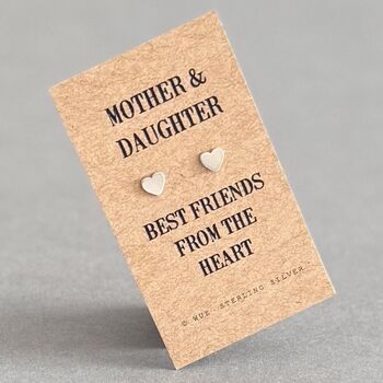 Mother And Daughter Sterling Silver Heart Earrings, 8 of 11