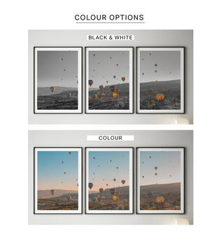 Set Of Three Hot Air Balloon Landscape Prints, 3 of 7