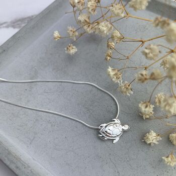 Sterling Silver Turtle Necklace, Sealife Jewellery, 5 of 12