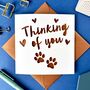 Paws Thinking Of You Pet Loss Card, thumbnail 1 of 4