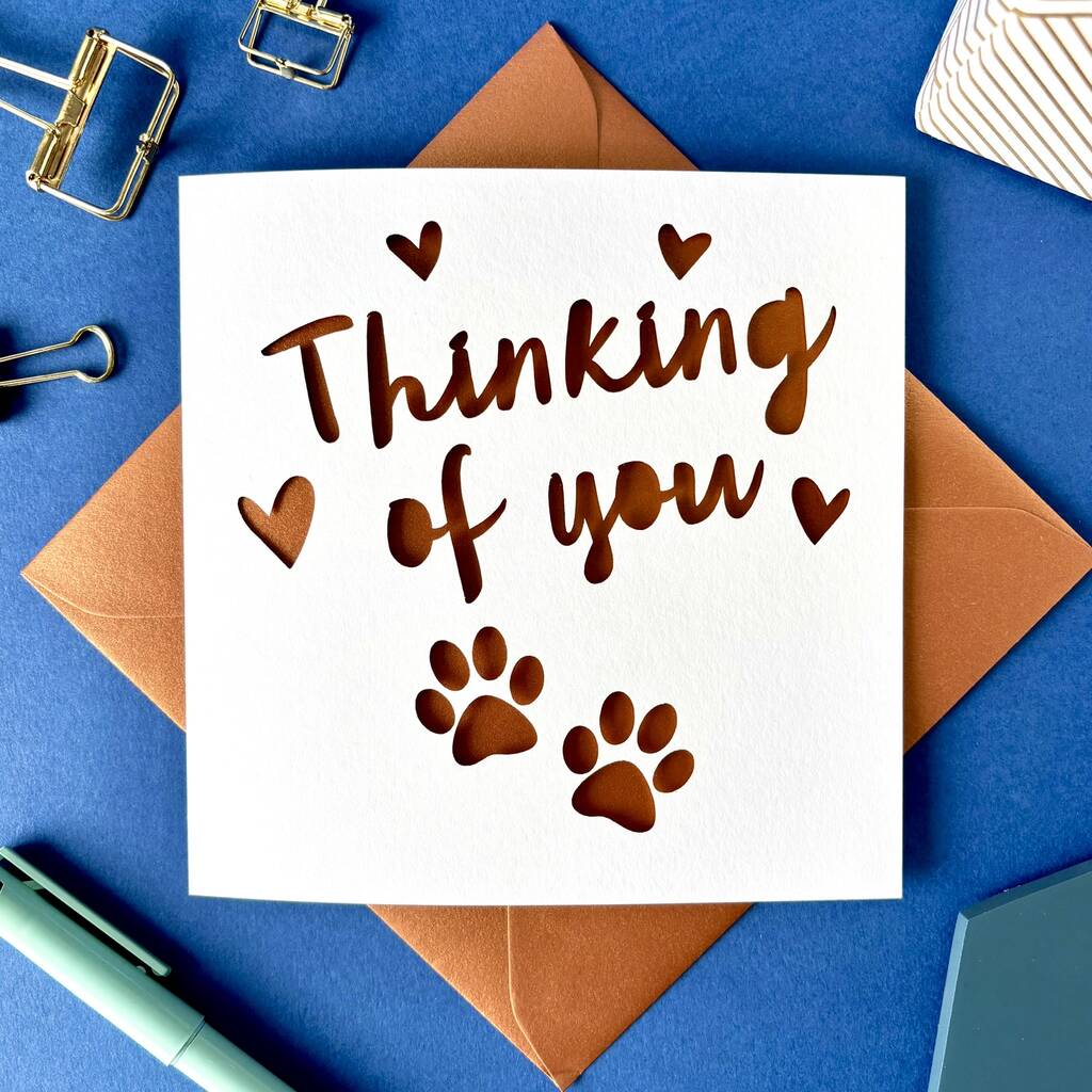Paws Thinking Of You Pet Loss Card, 1 of 4