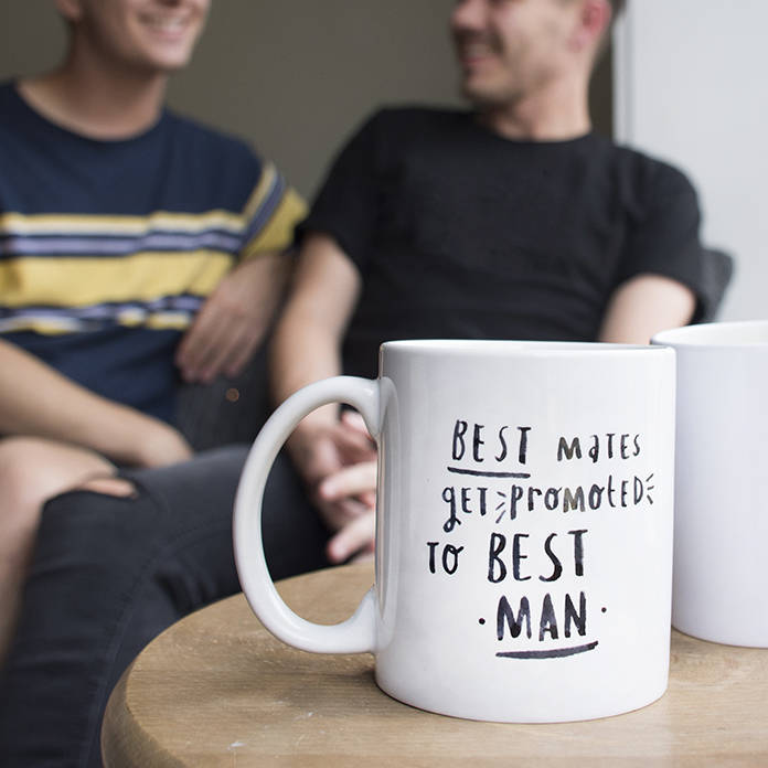 Best Mates Get Promoted To Best Man Mug, 1 of 8