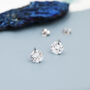 Sterling Silver Simple Cz Crystal Stud Earrings, thumbnail 3 of 11