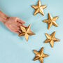 Set Of Five Chunky Belgian Chocolate Gold Stars, thumbnail 1 of 11