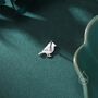 Mismatched Robin Bird And Holly Stud Earrings In Sterling Silver, thumbnail 2 of 11