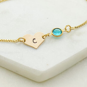 Gold Plated Initial And December Birthstone Bracelet, 2 of 5