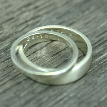Recycled White Gold Personalised Wedding Band, 3mm Wide, 3 of 6