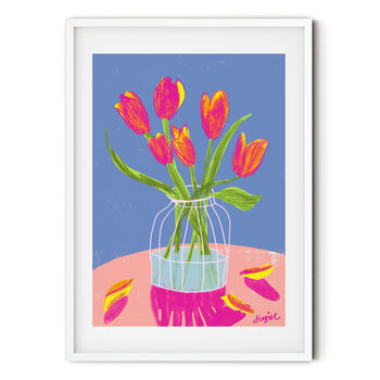 Bright Tulips In Vase Print, 2 of 4