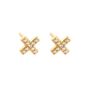 Pave Cross Stud Earrings, Sterling Silver Or Gold Plated, thumbnail 3 of 6